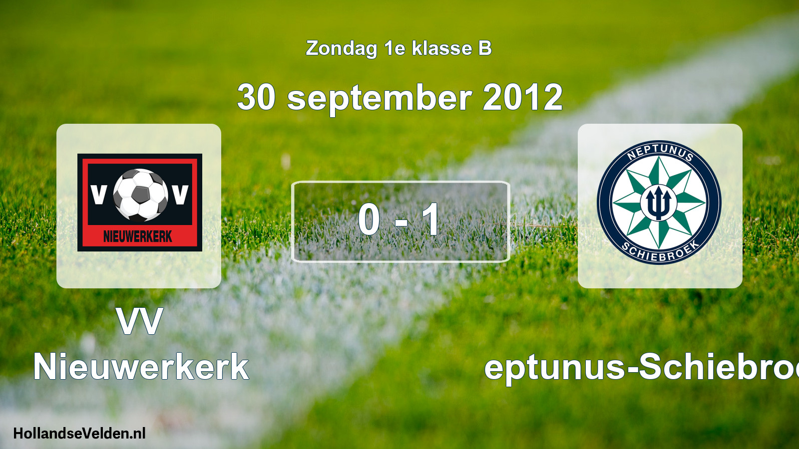Total number of matches played: VV Nieuwerkerk - Neptunus-Schiebroek 0 - 1 (30 September 2012)