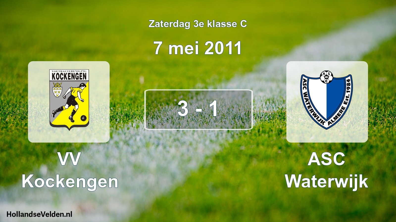 Total number of matches played: VV Kockengen - ASC Waterwijk 3 - 1 (7 May 2011)