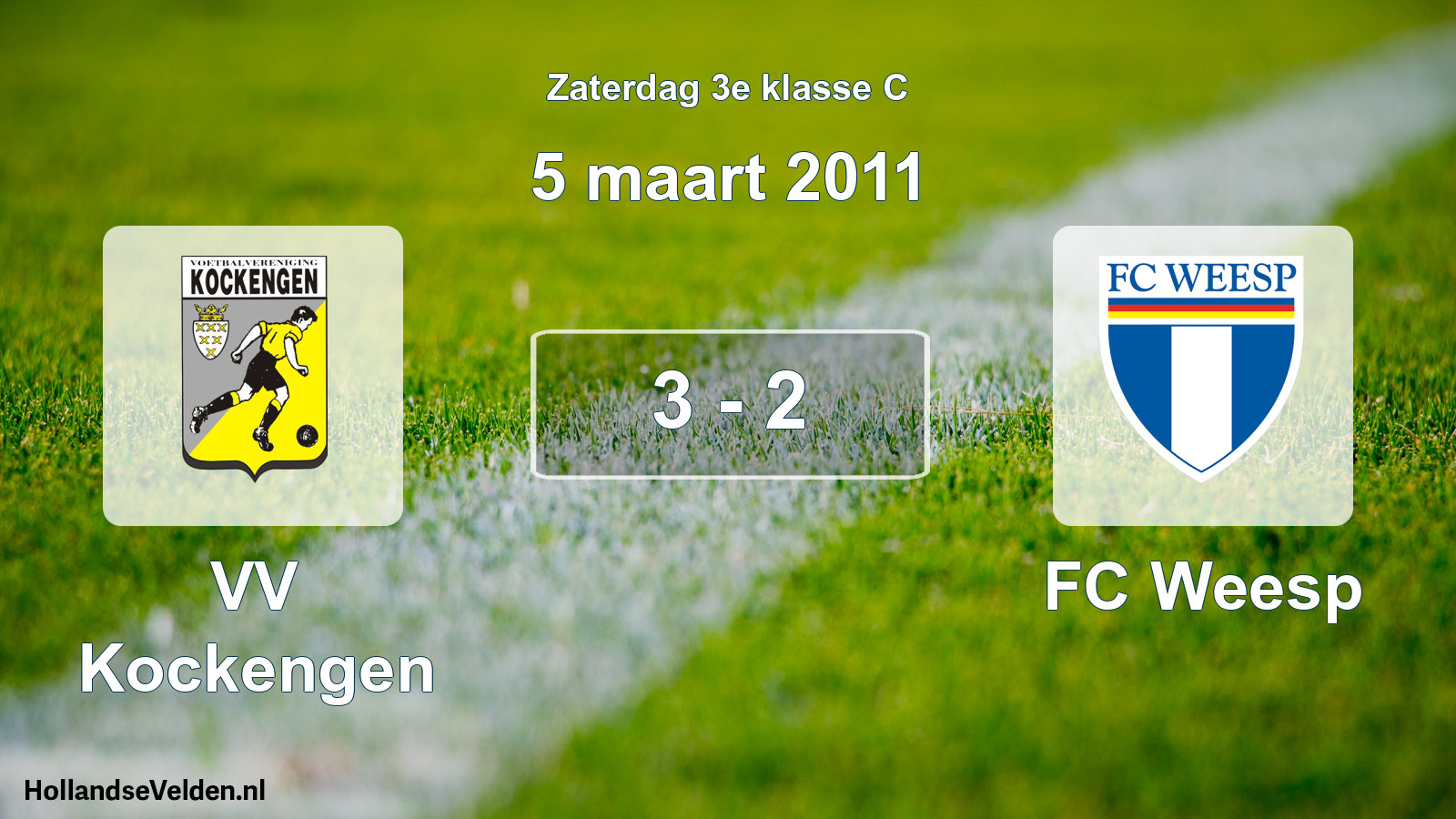 Total number of matches played: VV Kockengen - FC Weesp 3 - 2 (5 March 2011)