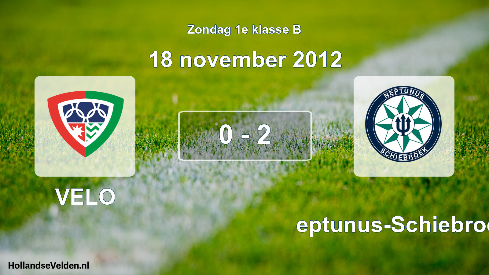 Total number of matches played: VELO - Neptunus-Schiebroek 0 - 2 (18 November 2012)