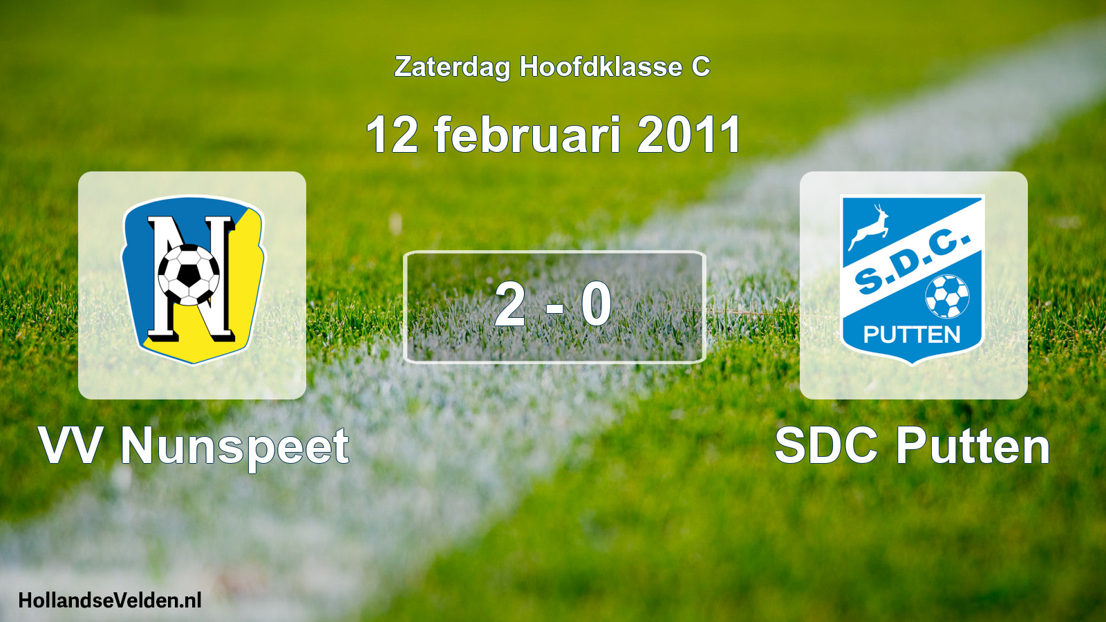 Total number of matches played: VV Nunspeet - SDC Putten 2 - 0 (12 February 2011)