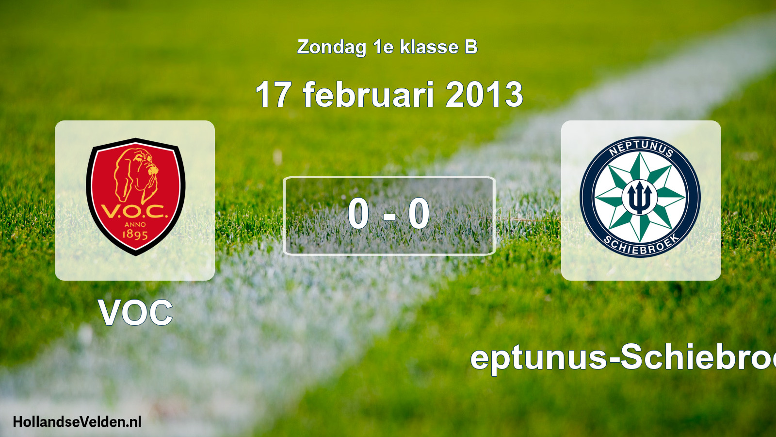 Total number of matches played: VOC - Neptunus-Schiebroek 0 - 0 (17 February 2013)