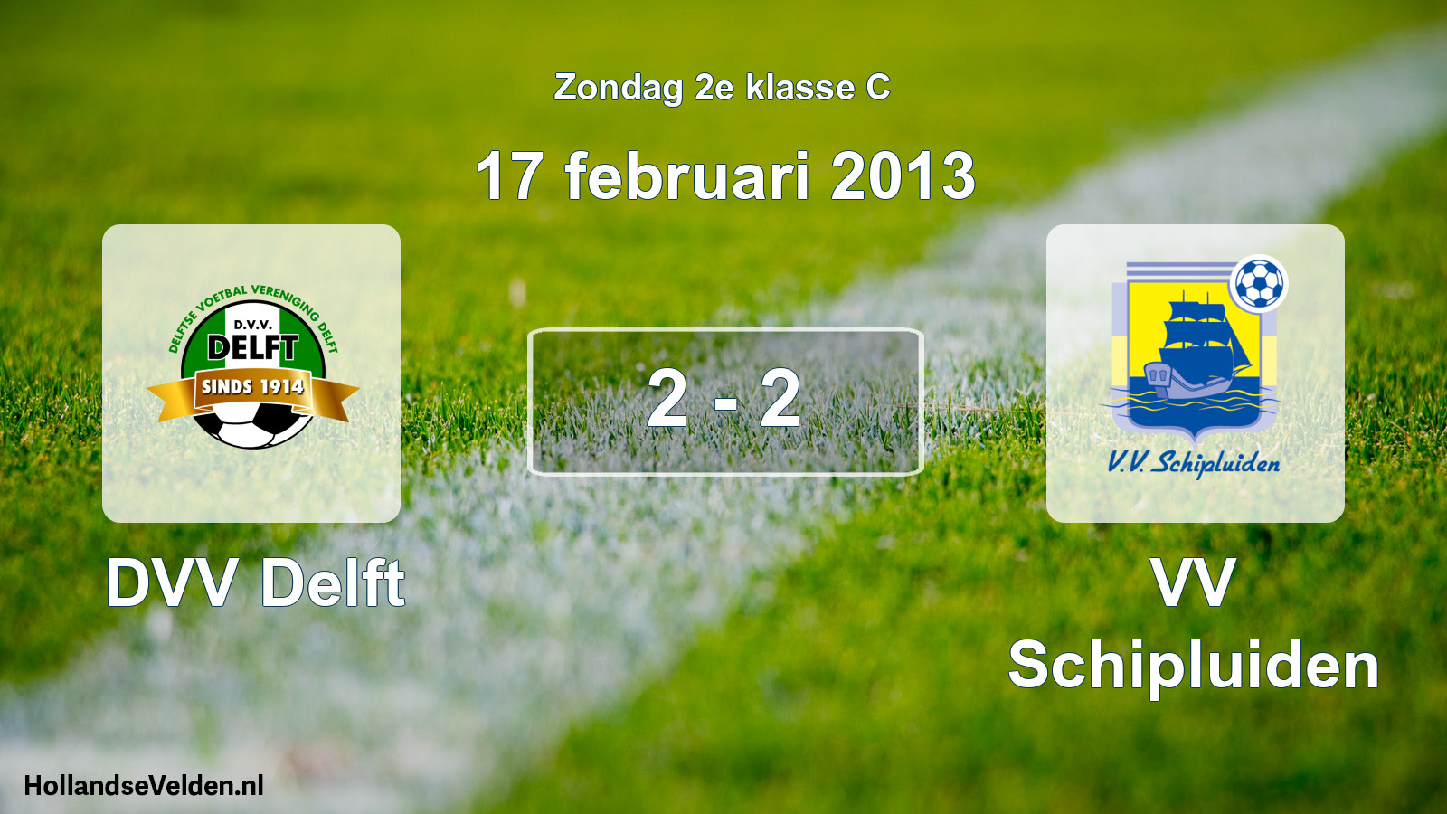 Total number of matches played: DVV Delft - VV Schipluiden 2 - 2 (17 February 2013)
