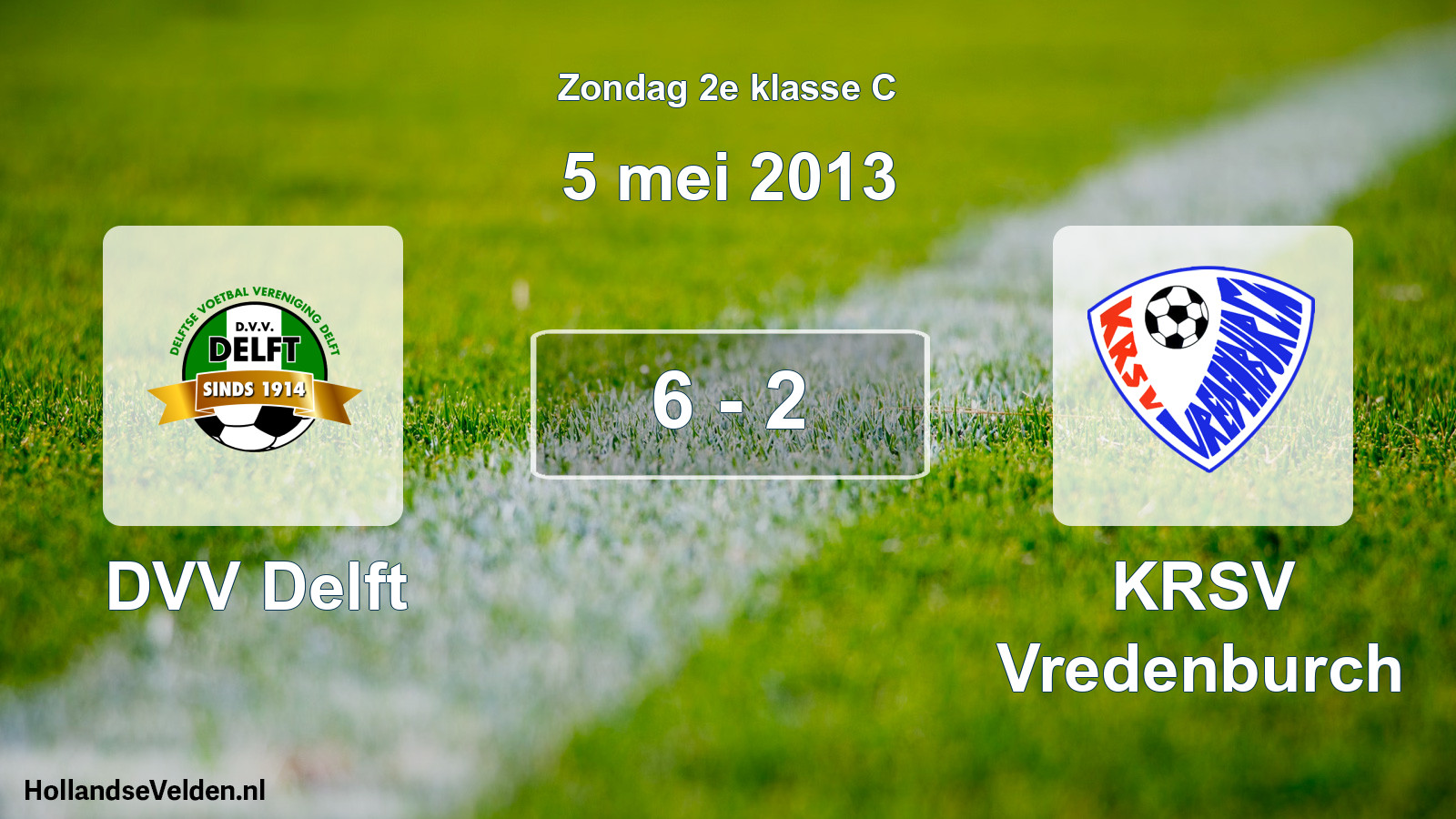 Total number of matches played: DVV Delft - KRSV Vredenburch 6 - 2 (5 May 2013)