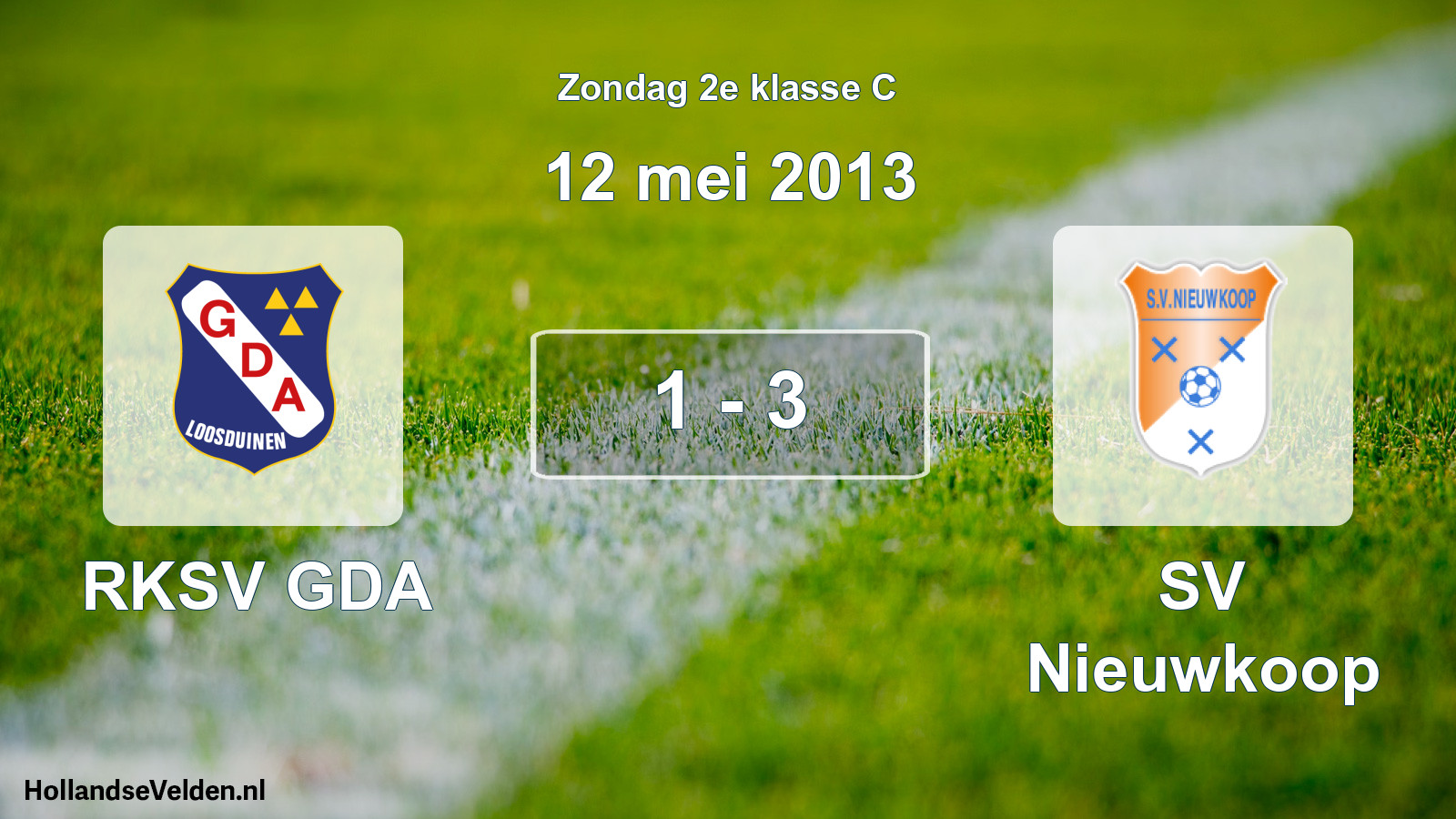 Total number of matches played: RKSV GDA - SV Nieuwkoop 1 - 3 (12 May 2013)