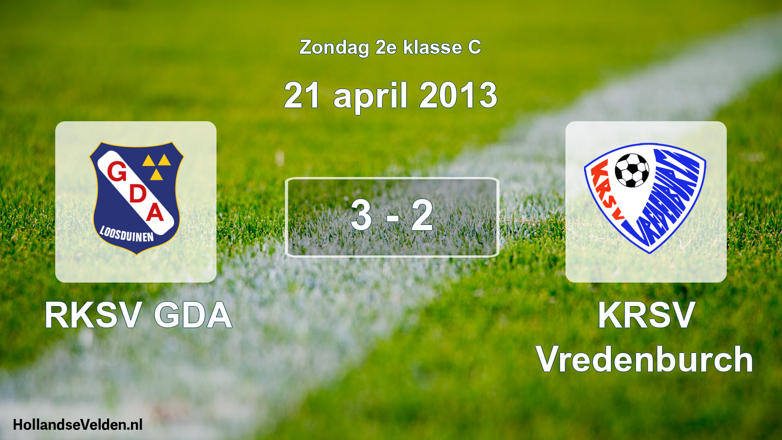 Total number of matches played: RKSV GDA - KRSV Vredenburch 3 - 2 (21 April 2013)