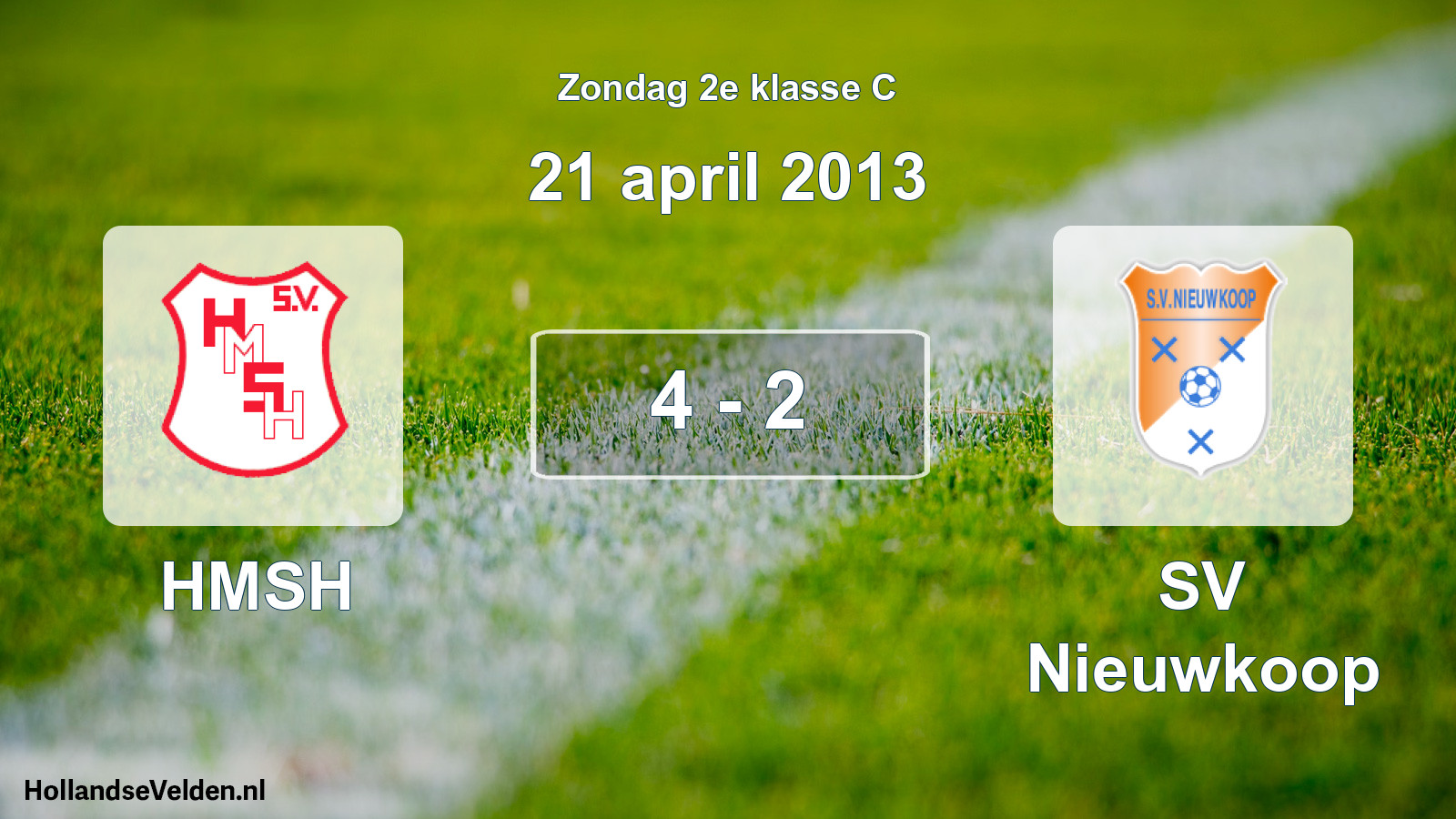Total number of matches played: HMSH - SV Nieuwkoop 4 - 2 (21 April 2013)