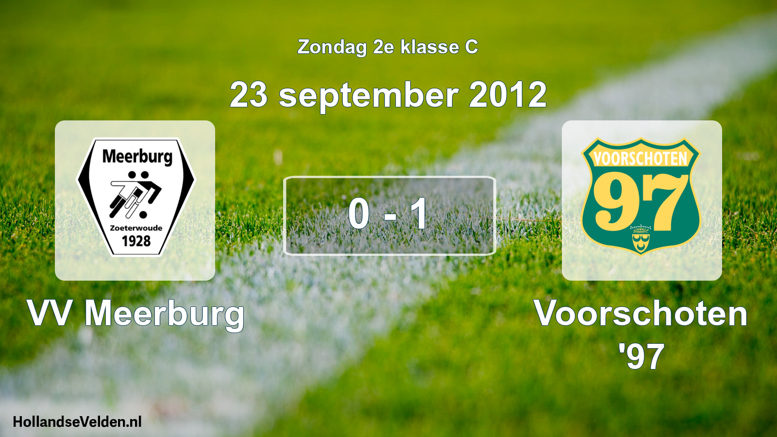 Total number of matches played: VV Meerburg - Voorschoten '97 0 - 1 (23 September 2012)
