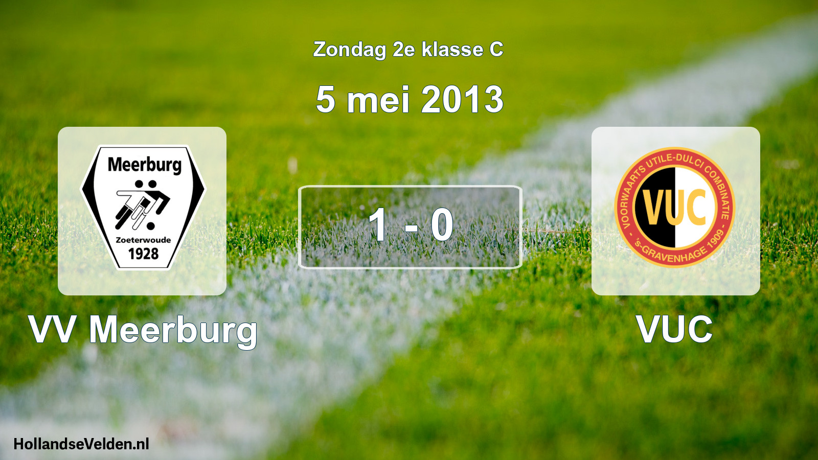 Total number of matches played: VV Meerburg - VUC 1 - 0 (5 May 2013)