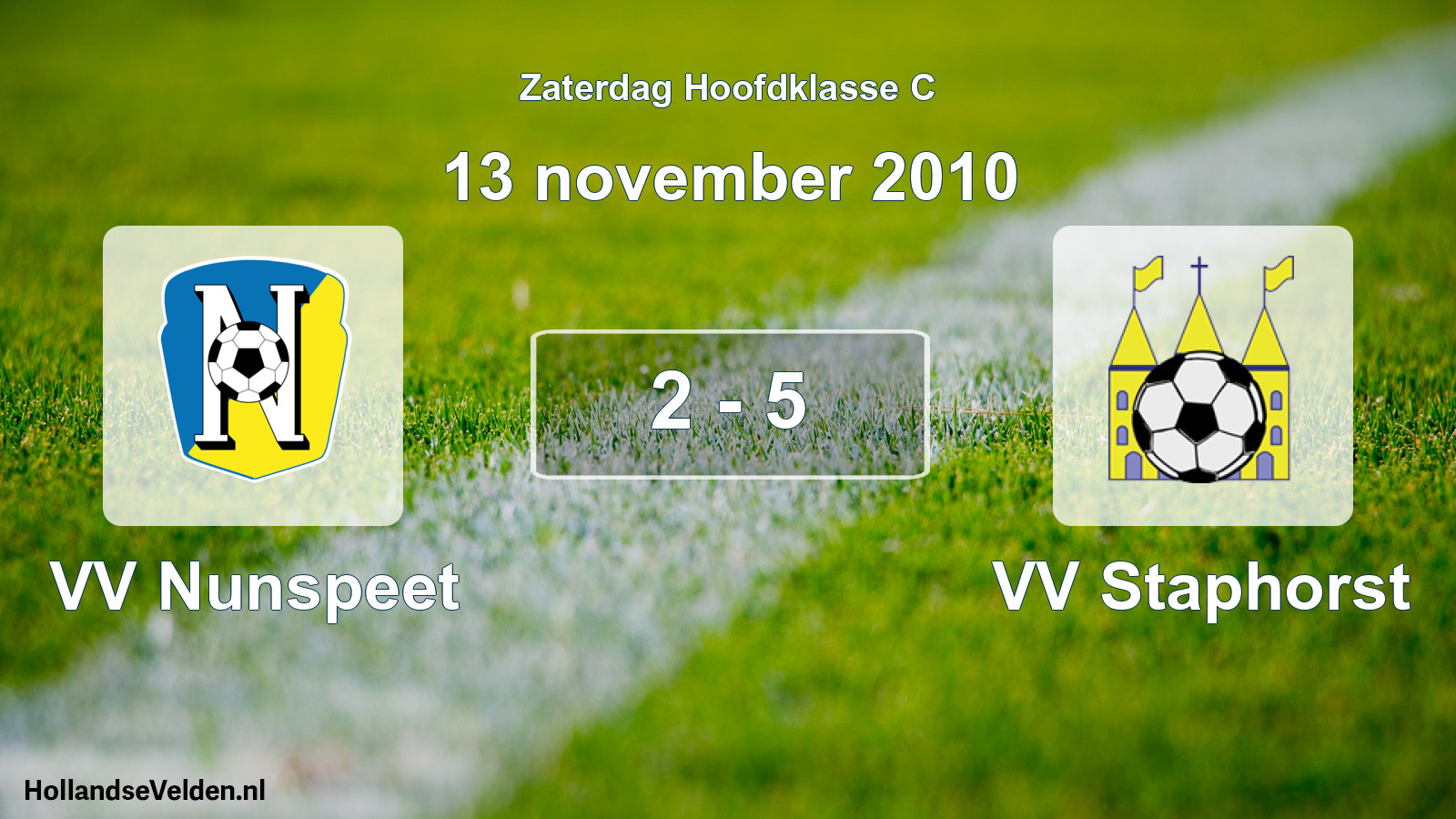 Total number of matches played: VV Nunspeet - VV Staphorst 2 - 5 (13 November 2010)