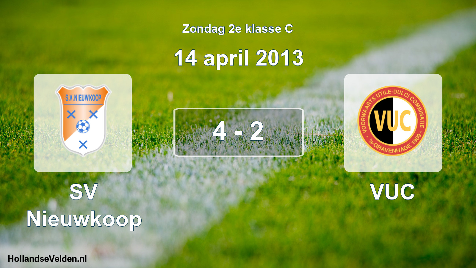 Total number of matches played: SV Nieuwkoop - VUC 4 - 2 (14 April 2013)