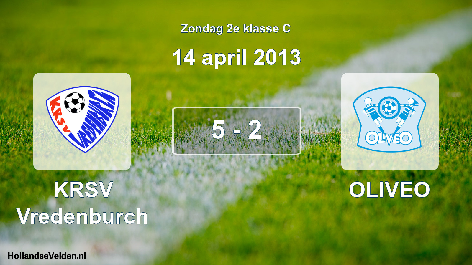 Total number of matches played: KRSV Vredenburch - OLIVEO 5 - 2 (14 April 2013)