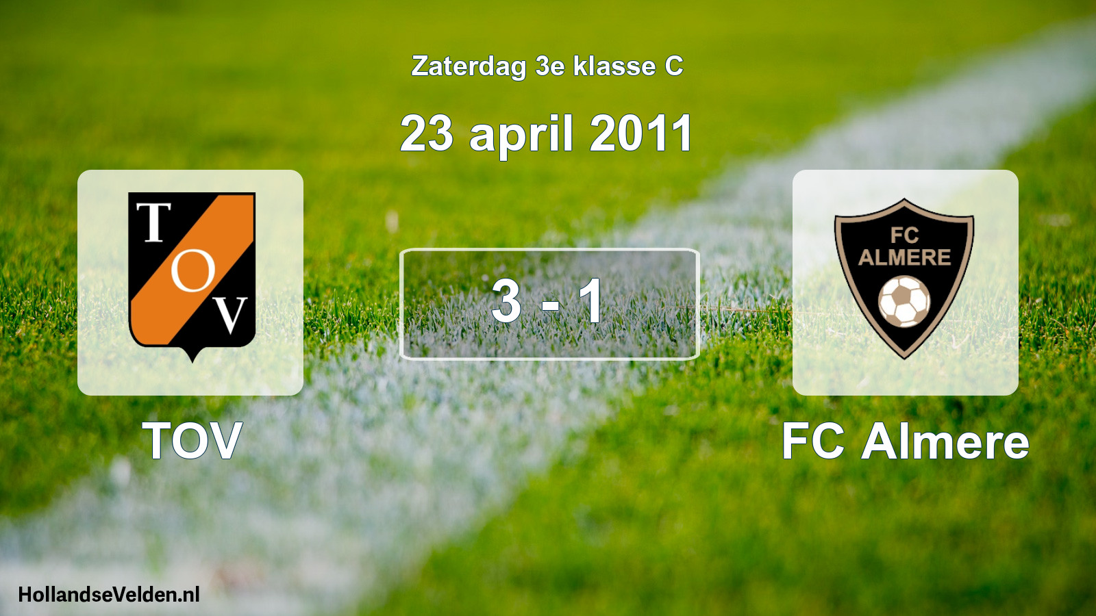 Total number of matches played: TOV - FC Almere 3 - 1 (23 April 2011)
