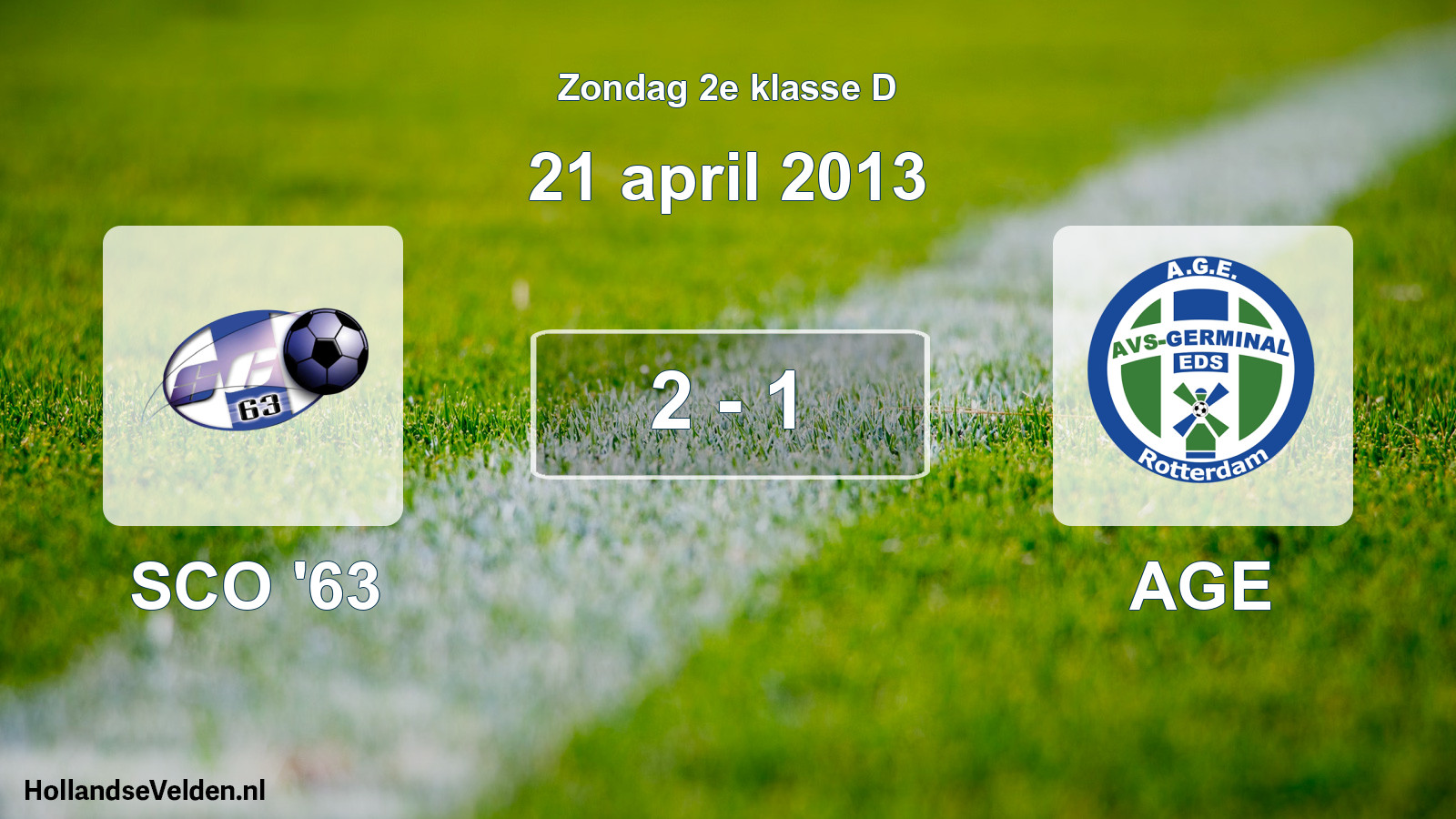 Total number of matches played: SCO '63 - AGE 2 - 1 (21 April 2013)