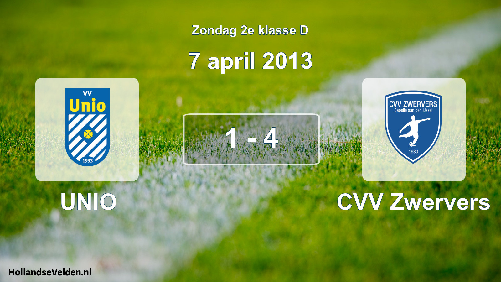 Total number of matches played: UNIO - CVV Zwervers 1 - 4 (7 April 2013)
