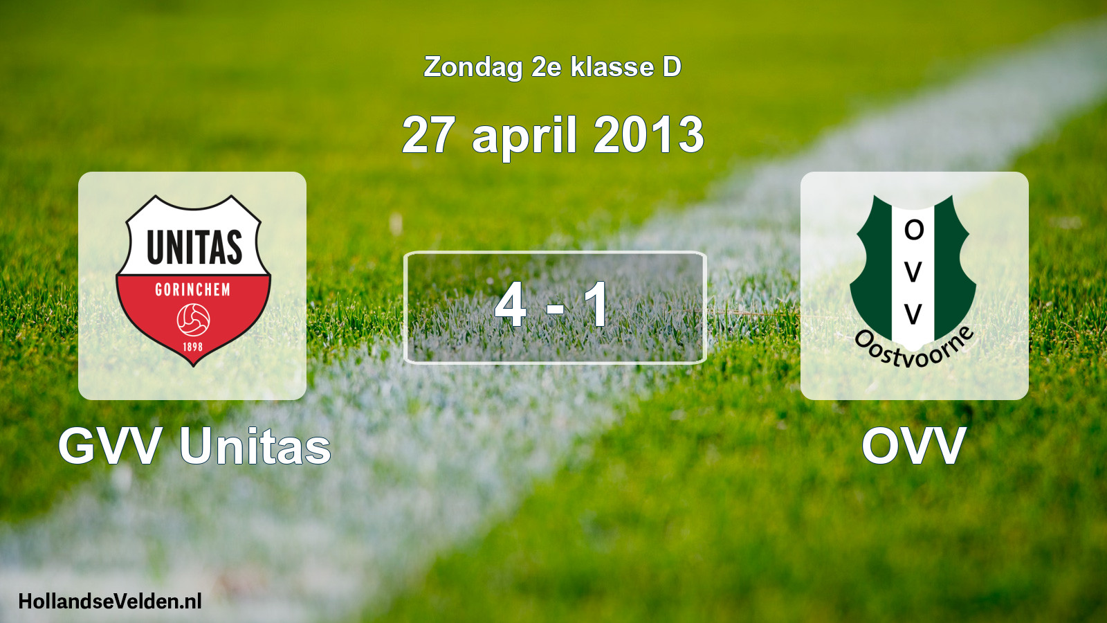 Total number of matches played: GVV Unitas - OVV 4 - 1 (27 April 2013)
