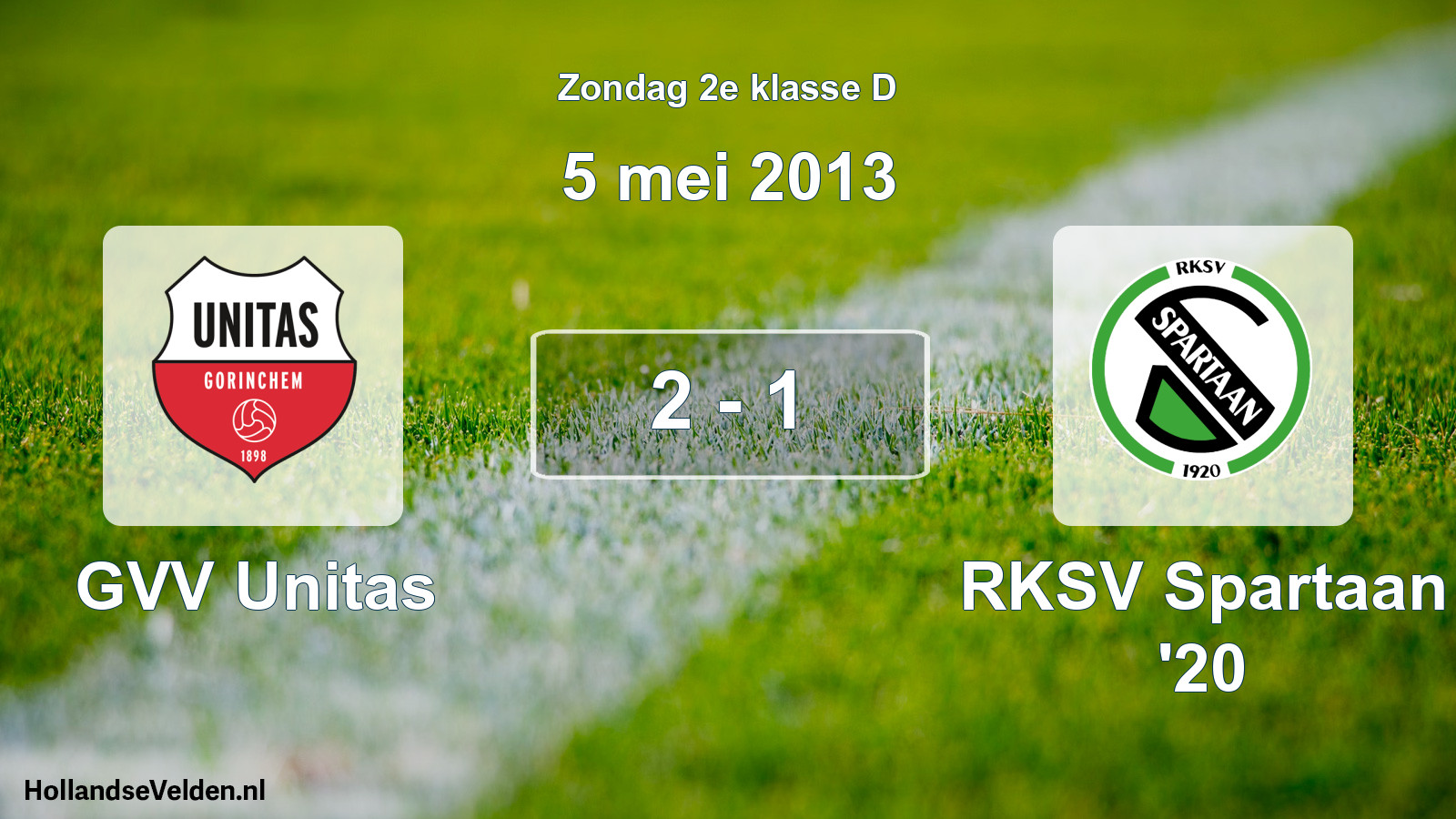Total number of matches played: GVV Unitas - RKSV Spartaan '20 2 - 1 (5 May 2013)