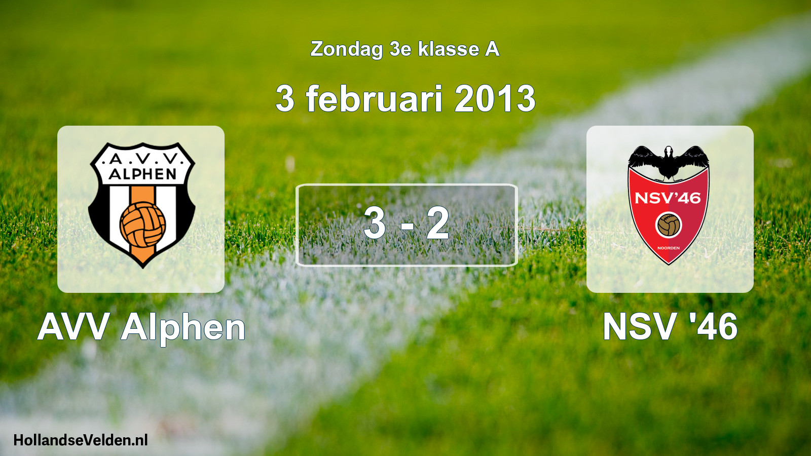 Total number of matches played: AVV Alphen - NSV '46 3 - 2 (3 February 2013)