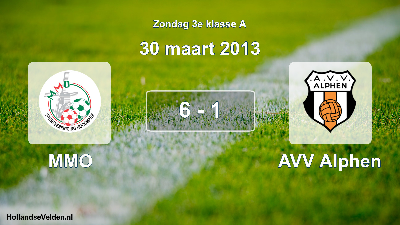 Total number of matches played: MMO - AVV Alphen 6 - 1 (30 March 2013)