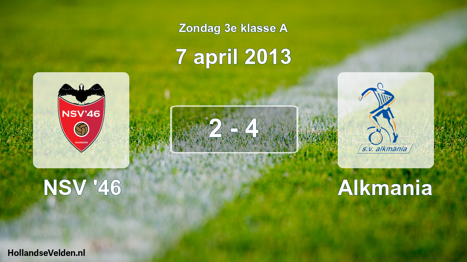 Total number of matches played: NSV '46 - Alkmania 2 - 4 (7 April 2013)