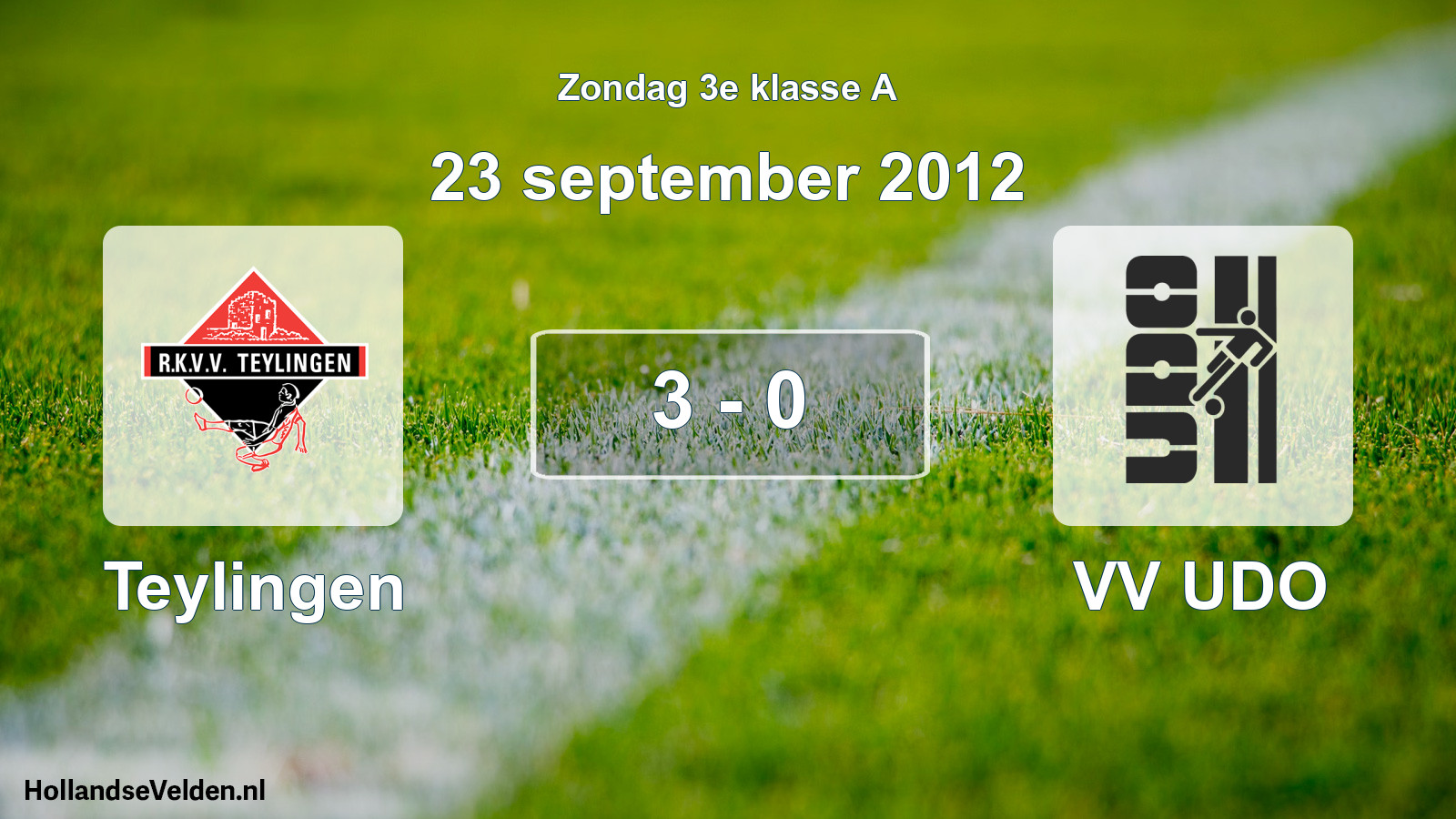 Total number of matches played: Teylingen - VV UDO 3 - 0 (23 September 2012)