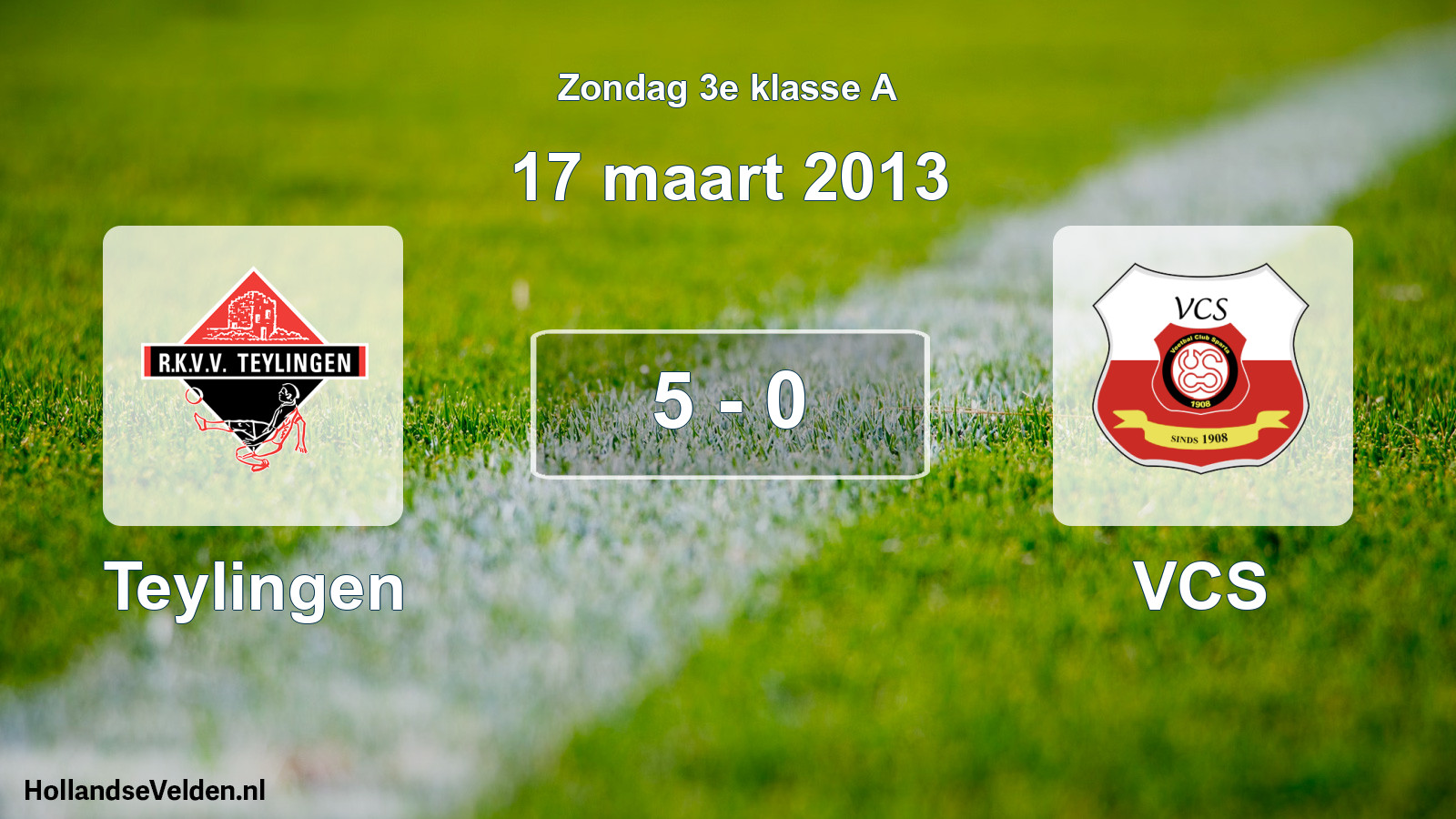 Total number of matches played: Teylingen - VCS 5 - 0 (17 March 2013)