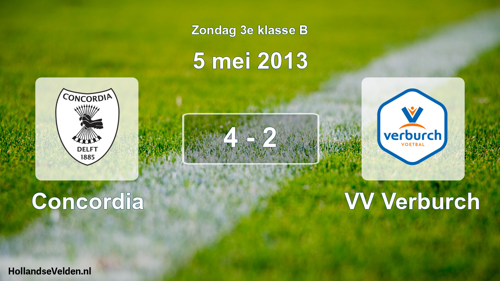 Total number of matches played: Concordia - VV Verburch 4 - 2 (5 May 2013)