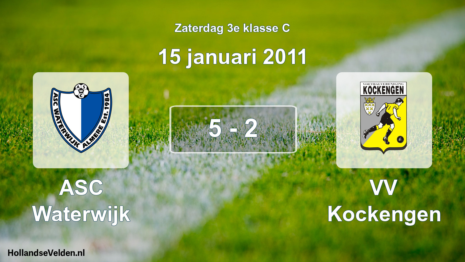 Total number of matches played: ASC Waterwijk - VV Kockengen 5 - 2 (15 January 2011)