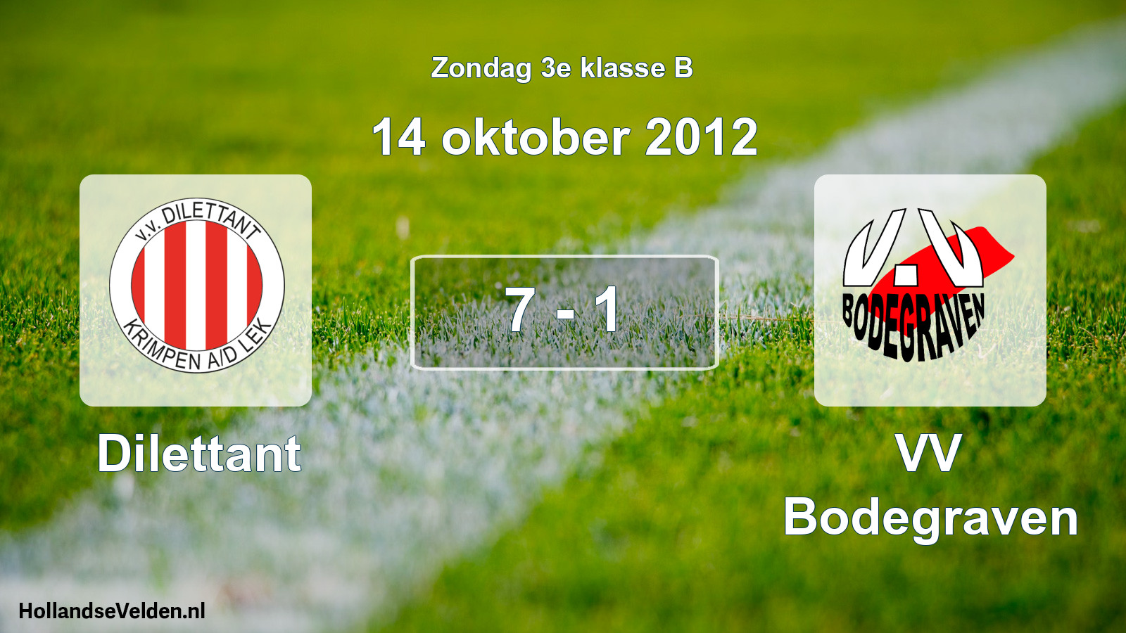 Total number of matches played: Dilettant - VV Bodegraven 7 - 1 (14 October 2012)