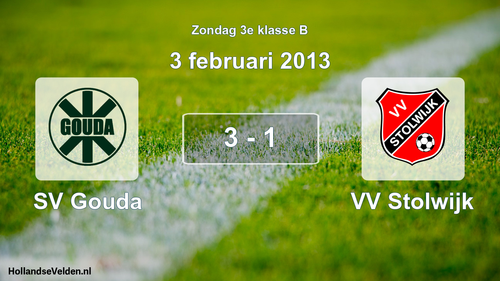 Total number of matches played: SV Gouda - VV Stolwijk 3 - 1 (3 February 2013)
