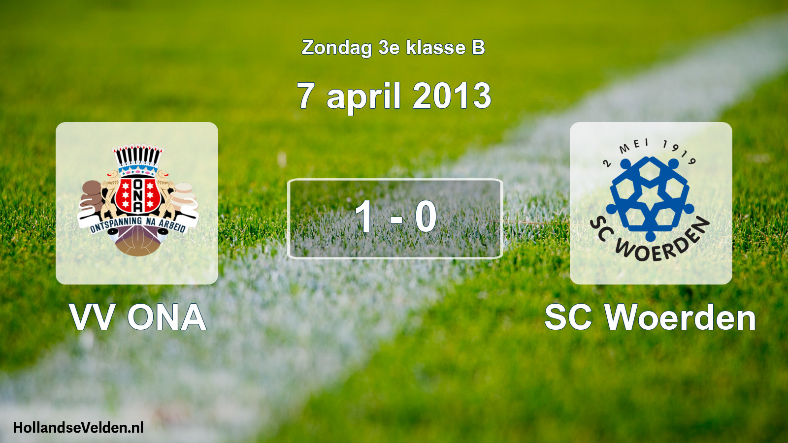 Total number of matches played: VV ONA - SC Woerden 1 - 0 (7 April 2013)