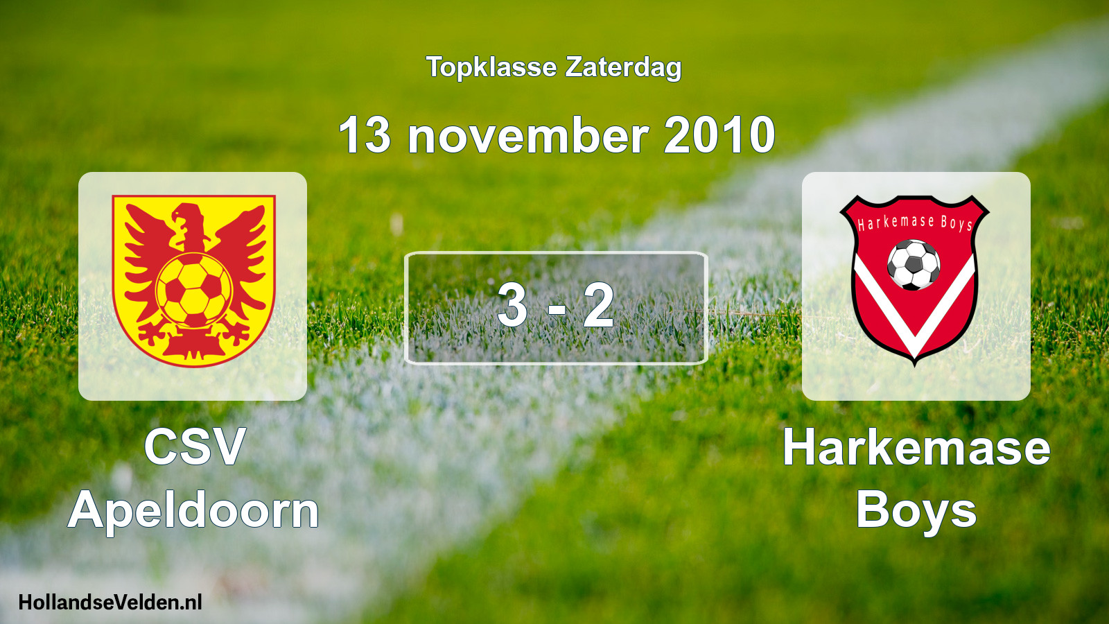 Total number of matches played: CSV Apeldoorn - Harkemase Boys 3 - 2 (13 November 2010)