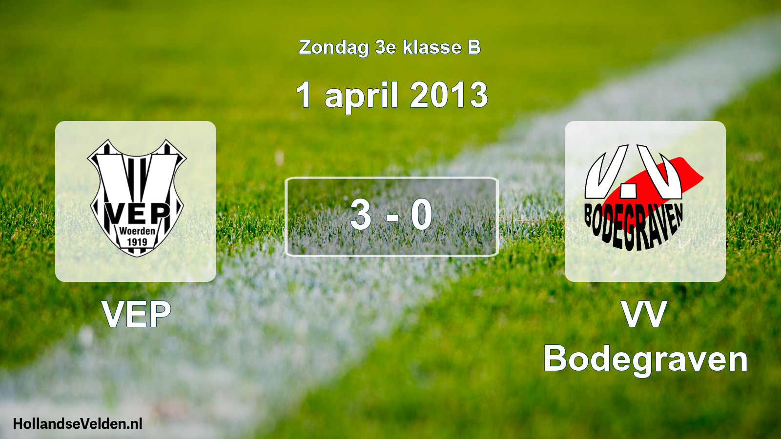 Total number of matches played: VEP - VV Bodegraven 3 - 0 (1 April 2013)