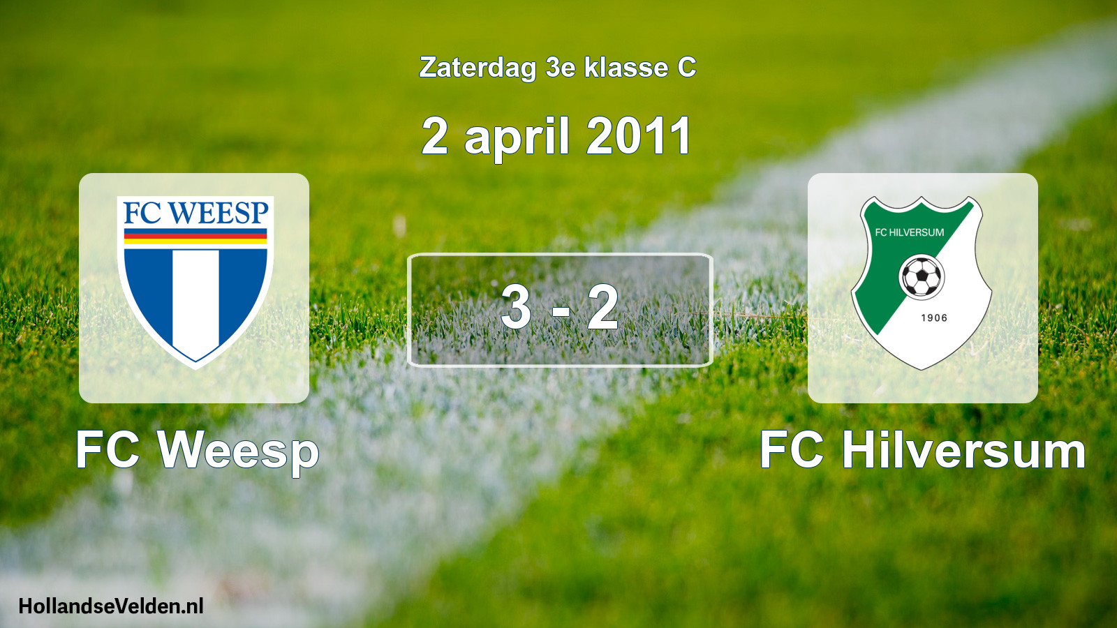 Total number of matches played: FC Weesp - FC Hilversum 3 - 2 (2 April 2011)