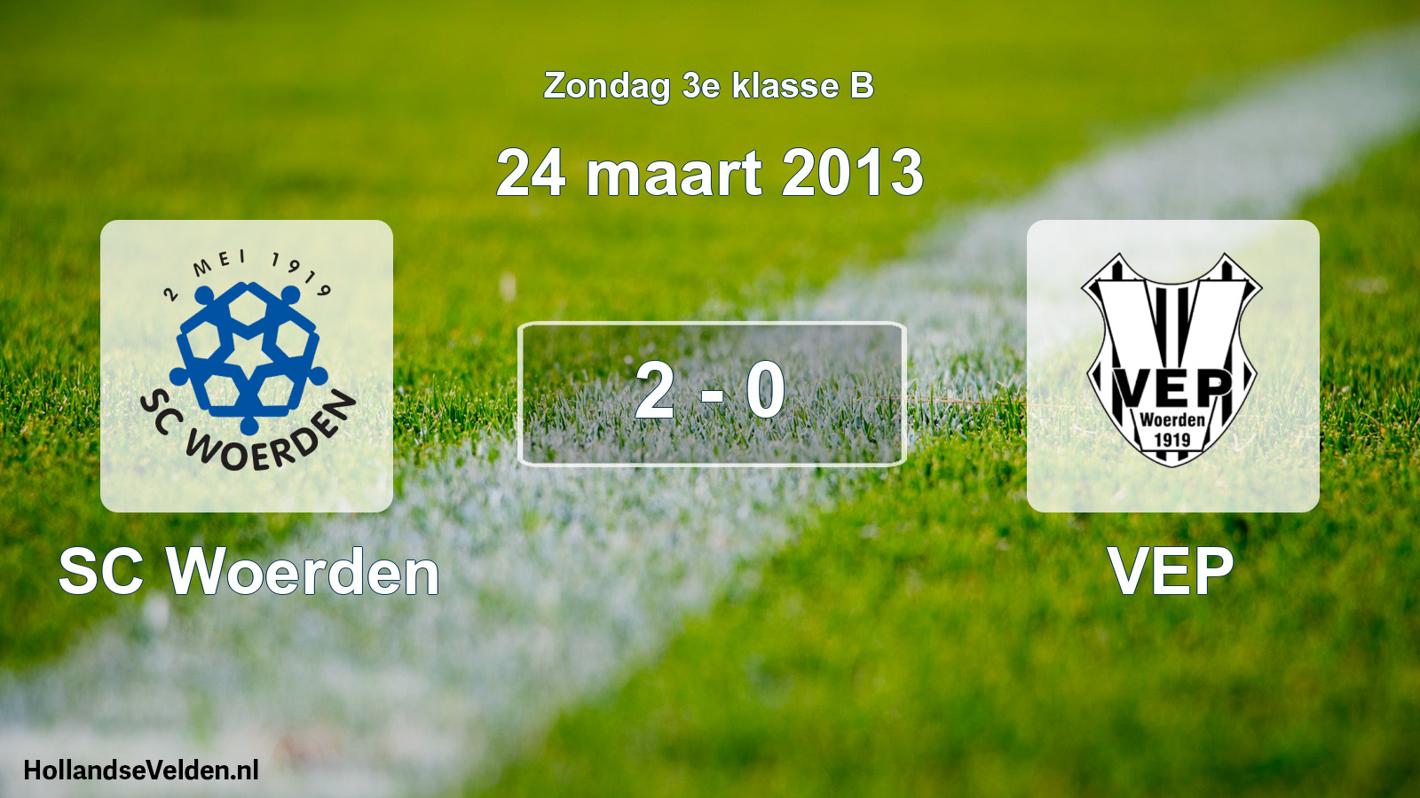 Total number of matches played: SC Woerden - VEP 2 - 0 (24 March 2013)