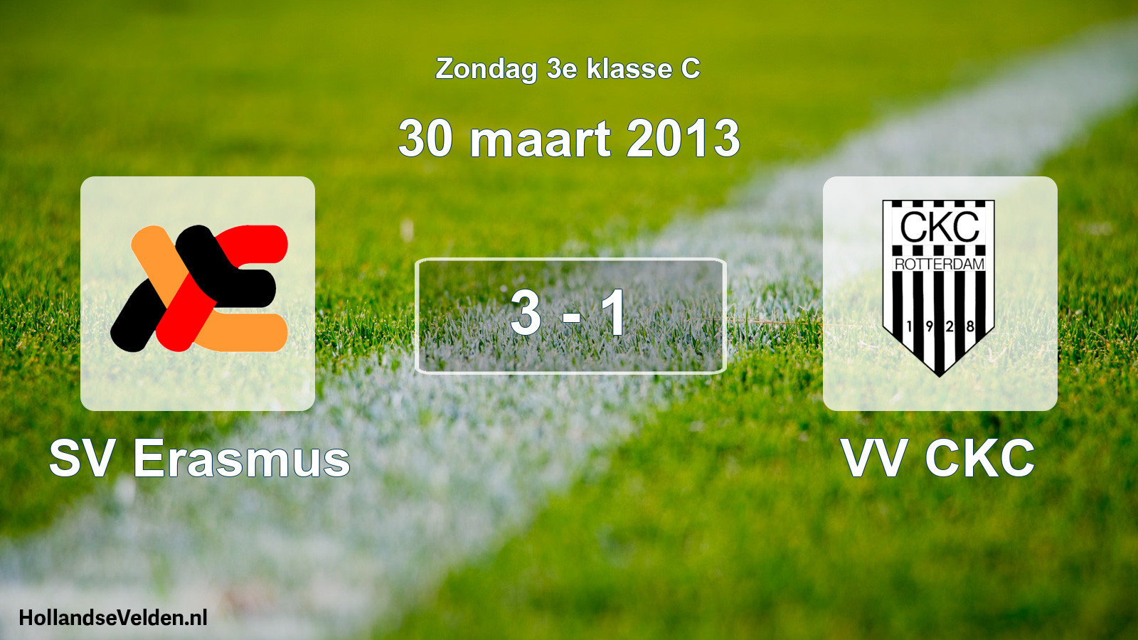 Total number of matches played: SV Erasmus - VV CKC 3 - 1 (30 March 2013)
