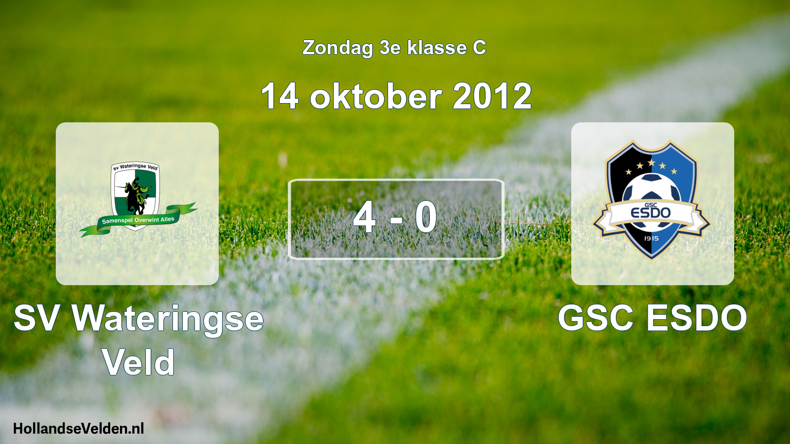 Total number of matches played: SV Wateringse Veld - GSC ESDO 4 - 0 (14 October 2012)
