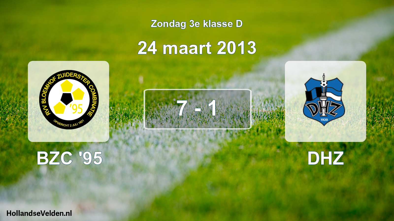 Total number of matches played: BZC '95 - DHZ 7 - 1 (24 March 2013)