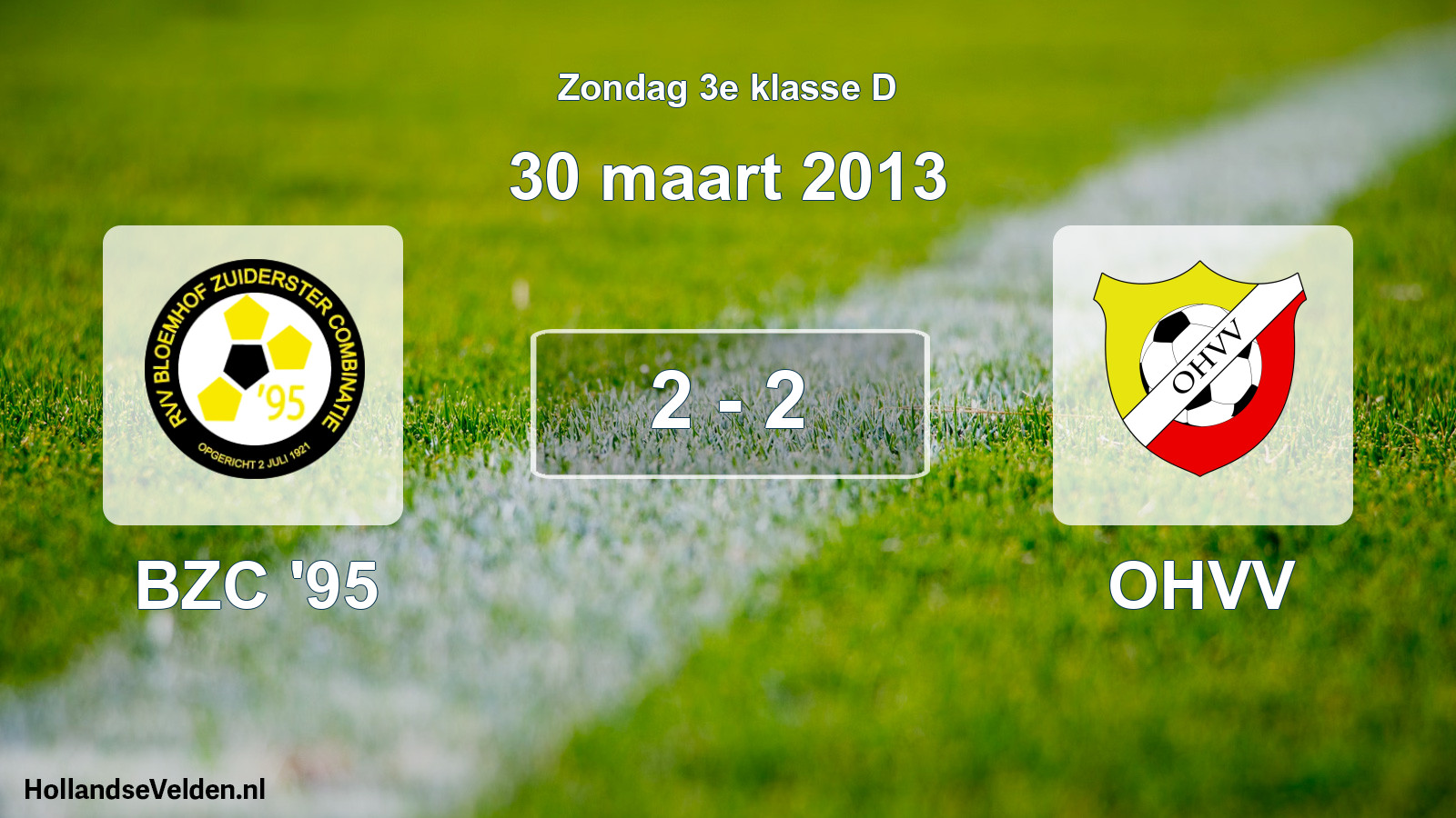 Gespeelde wedstrijd: BZC '95 - OHVV 2 - 2 (30 maart 2013)