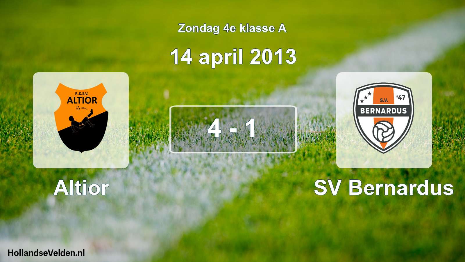 Total number of matches played: Altior - SV Bernardus 4 - 1 (14 April 2013)