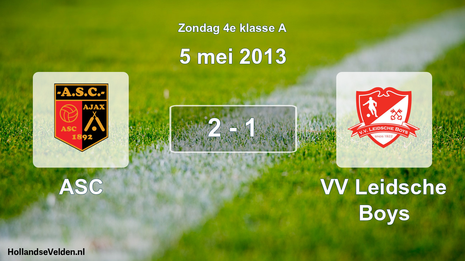 Total number of matches played: ASC - VV Leidsche Boys 2 - 1 (5 May 2013)