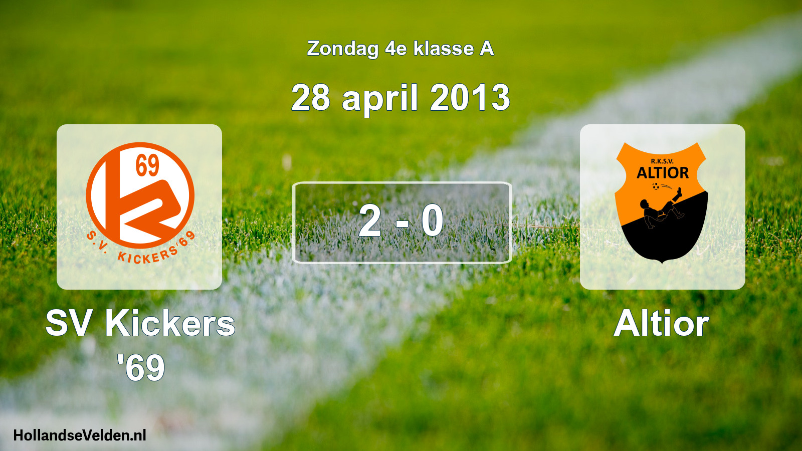 Total number of matches played: SV Kickers '69 - Altior 2 - 0 (28 April 2013)