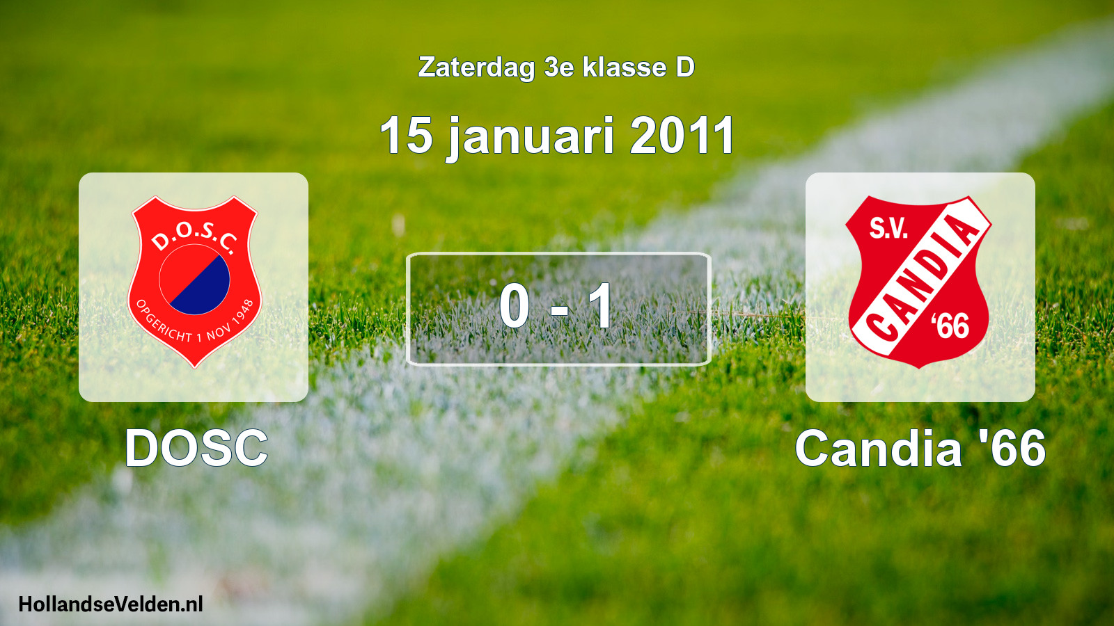 Total number of matches played: DOSC - Candia '66 0 - 1 (15 January 2011)