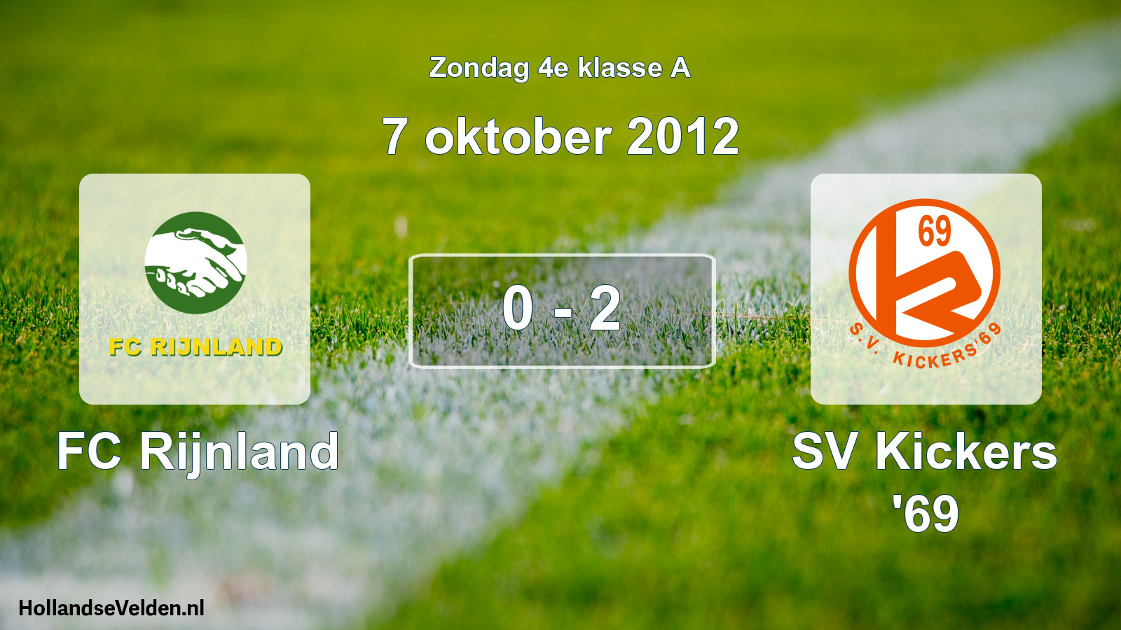 Total number of matches played: FC Rijnland - SV Kickers '69 0 - 2 (7 October 2012)