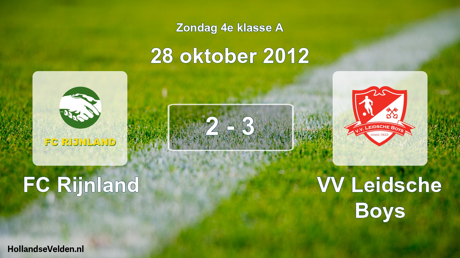 Total number of matches played: FC Rijnland - VV Leidsche Boys 2 - 3 (28 October 2012)
