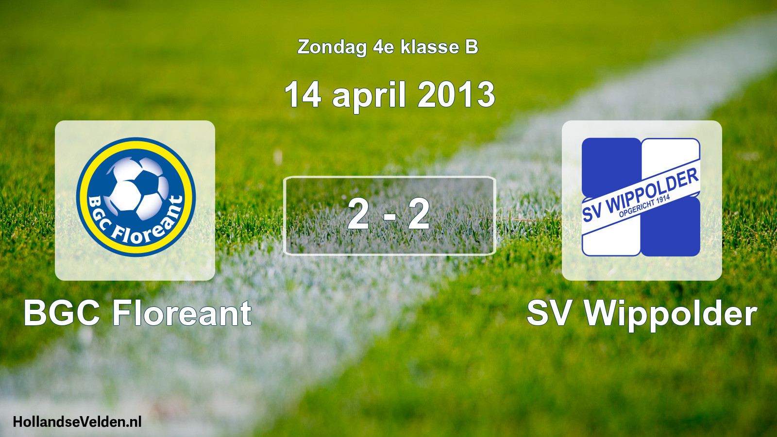 Total number of matches played: BGC Floreant - SV Wippolder 2 - 2 (14 April 2013)