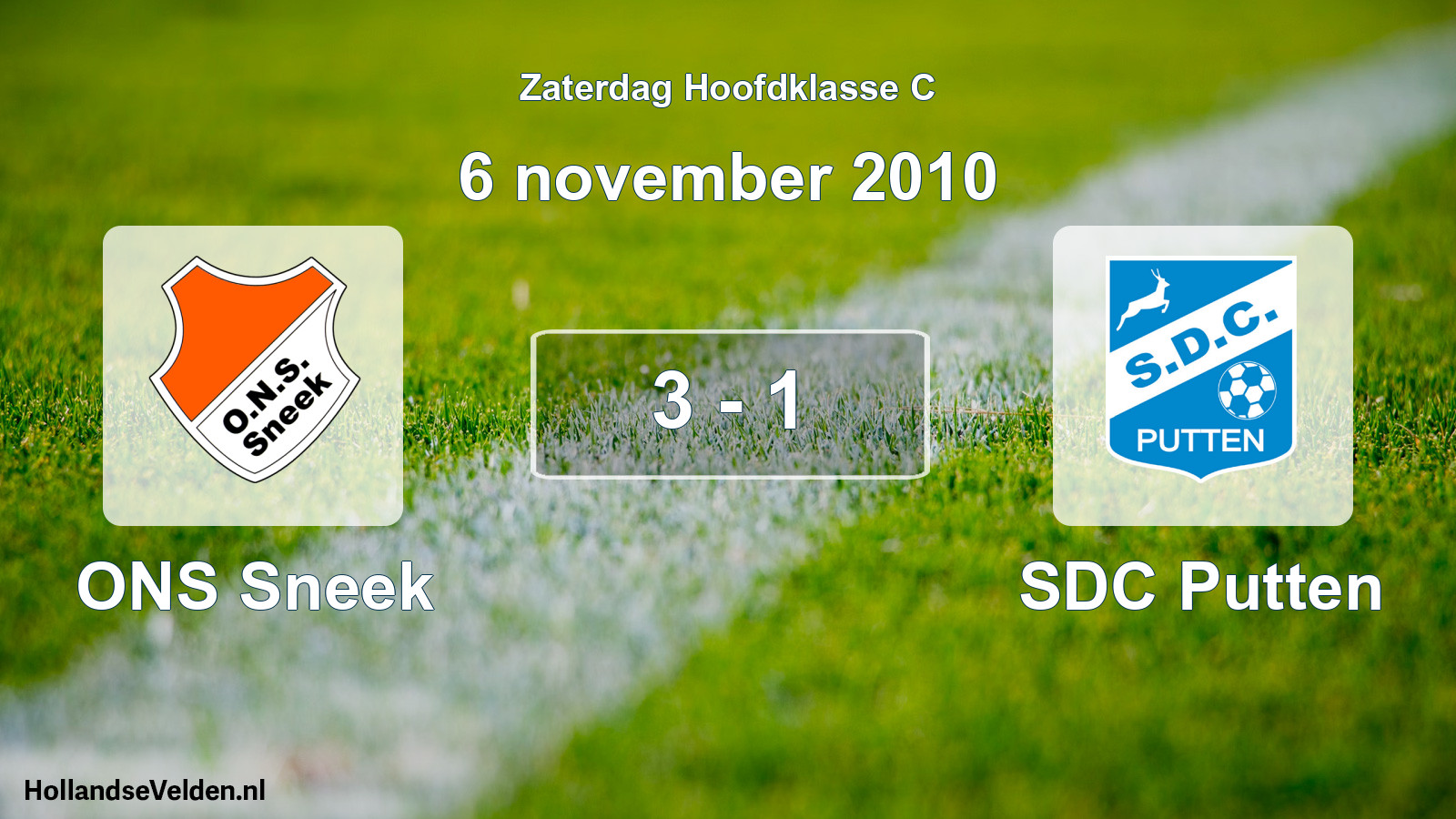 Total number of matches played: ONS Sneek - SDC Putten 3 - 1 (6 November 2010)