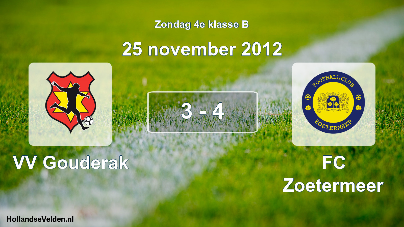 Total number of matches played: VV Gouderak - FC Zoetermeer 3 - 4 (25 November 2012)