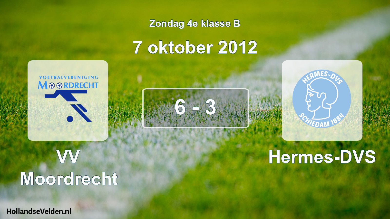 Total number of matches played: VV Moordrecht - Hermes-DVS 6 - 3 (7 October 2012)