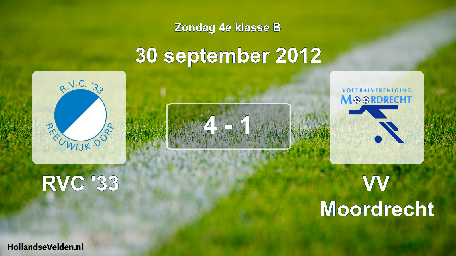 Total number of matches played: RVC '33 - VV Moordrecht 4 - 1 (30 September 2012)